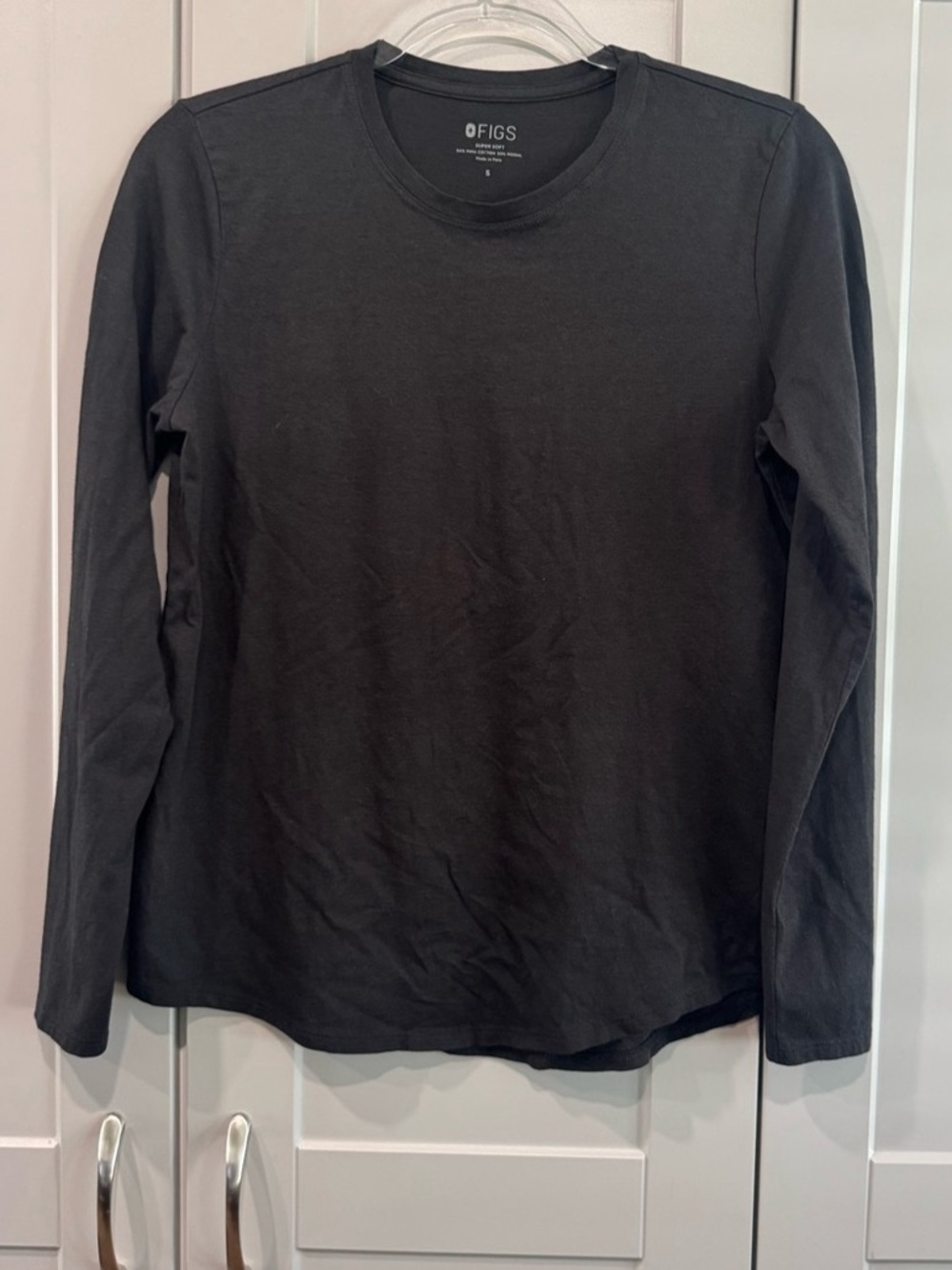FIGS Supersoft Long-Sleeve Underscrub Black Small